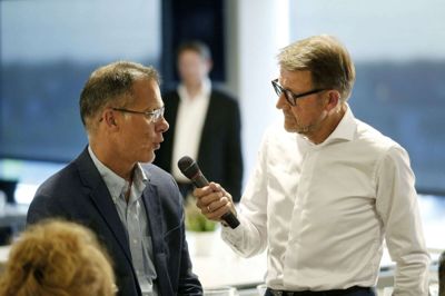 Michael Bjørn Nellemann - her i selskab med Helge Sander - har fået nyt bestyrelsesjob i Holstebro. Foto: Flemming Hansen