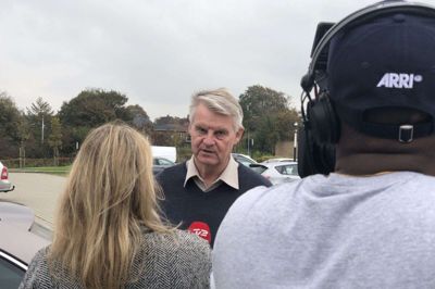 Mourits Troldtoft ønskede kun at give interview til TV 2 Nyhederne efter domsafsigelsen ved Vestre Landsret. Foto: Henrik Lind Jørgensen