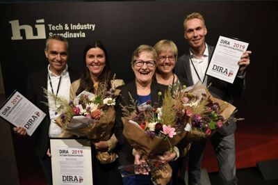 Vinderne af Automateriseringsprisen er et partnerskab mellem Aalborg Universitetshospital og teknologivirksomhederne Intelligent Systems og LT Automation. Foto: MCH