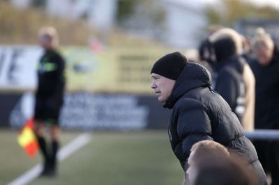 Casper Johnsen, cheftræner for Tjørring IF, var tilfreds med pointdelingen mod Hobro. Foto: Flemming Hansen