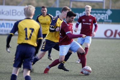 Ziad Nassar - der her er i aktion i et lokalopgør mod Vildbjerg tidligere på sæsonen - scorede to mål og lavede et spektakulært oplæg i Tjørrings udesejr over Dronningborg. Foto: Flemming Hansen