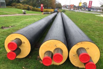 Der lægges 800 meter transmissionsledninger i østbyen. Foto: Ole Skydt