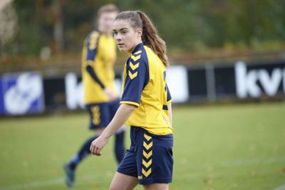 Andrea Hauge havde et skud på overliggeren, før Odense Q overtog showet og vandt 5-0 over Vildbjerg. Foto: Henrik Ole Jensen