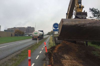 Forskningscentret skal bygges på Sønderupvej, og derfor skal vejen midlertidigt flyttes over en 800 meter lang strækning, indtil en ny etape kan stå færdig i 2020. Foto: Ole Skydt