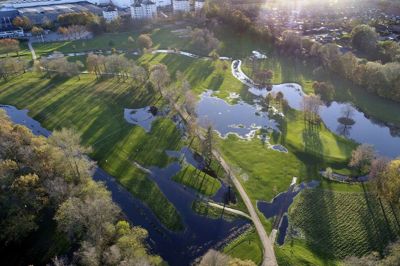 Golfbanerne i Herning er ofte oversvømmede, og så ville det være smart med simulatorgolf. Foto: Flemming Hansen