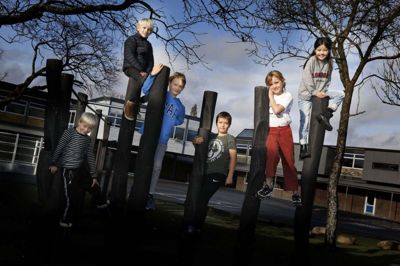 Seks elever fra Herningsholmskolen fortalte om deres bekymringer for klimaet. Foto: Henrik Ole Jensen