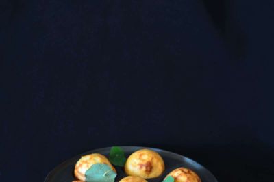 Æbleskiver med confiteret and og tomatmarmelade. Foto: Ghita Bennorth