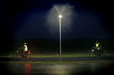 Cyklisterne tog turen fra Skibbild, ind til sygehuset og tilbage igen. Foto: Flemming Hansen