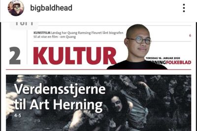 Lørdag delte den amerikanske skuespiller Norman Reedus Herning Folkeblads artikel om udstillingen af hans fotografier på Art Herning på Instagram. Skuespilleren har mere end 6,5 millioner følgere på det sociale medie. Foto: Screenshot fra Instagram