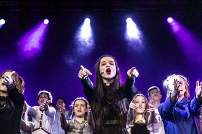 Lyd og lys er totalt prof, når gymnasiet ruller en musical ud. Foto: Tom Laursen