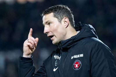 Brian Priske på sidelinjen ved FC Midtjyllands seneste kamp, som var 2. marts hjemme mod SønderjyskE. Foto: Tom Laursen
