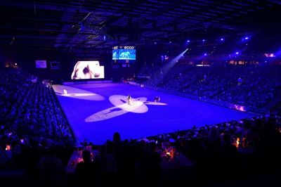 Dansk Varmblods gallashow i Jyske Bank Boxen er et syn for sig. Foto: Ridehesten.com