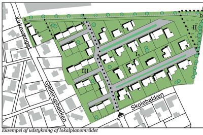 Skolegrunden i Gjellerup. Illustration: Herning Kommune