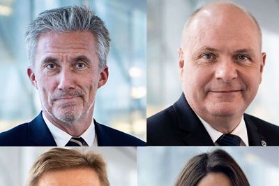 De fire danske venstre-medlemmer af Europaparlamentet, Morten Løkkegaard, Asger Christensen, Søren Gade og Linea Søgaard-Lidell. Foto: PR-foto