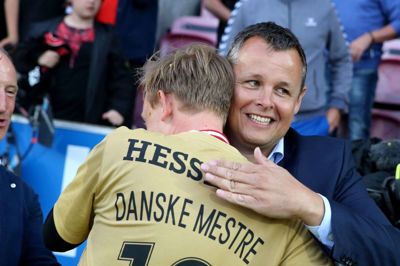 Hernings sportsinteresserede borgmester, Lars Krarup, skal fremover stå i spidsen for Team Danmark. Her jubler han over FC Midtjyllands danske mesterskab i 2018. Foto: Tom Laursen