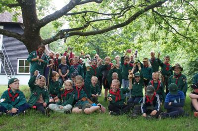 KFUM-spejderne i Vildbjerg/Timring har børn fra 0. til 9. klasse. Forleden var de yngste på ikke mindre end 20 kilometers gåtur fra Nøvling til Lind. Foto: Privatfoto