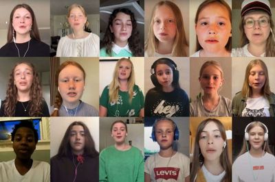 Pigekorene sender en sommerhilsen på video til deres mange fans. Foto: Screenshot fra Youtube