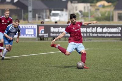 Ziad Nassar scorede to af målene, da Tjørring vandt første opgør mod Frederikshavn med 3-0. Foto: Tom Laursen