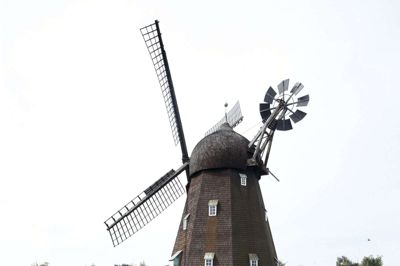 Der blev hoppet og vist rundt i byen og ved møllen, da der var Åben By i Aulum 8. august. Foto: Flemming Hansen