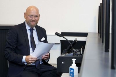 MCH-direktør Georg Sørensen er normalt på talerstolen til officiel Formland-åbning, men i morges bød han velkommen til messegæsterne via en mikrofon. Foto: Tony Brøchner/MCH