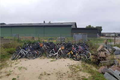 Antallet af cykler, Herning Kommune har indsamlet i 2020. Før samlede politiet cyklerne, men de har ikke længere plads til dem. Foto: PR-foto