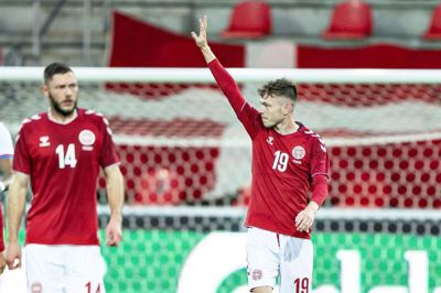 Andreas Skov Olsen fik en drømmedebut for Danmark. Foto: Henning Bagger/Ritzau Scanpix