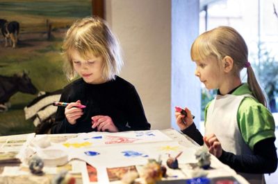 Børnene kan lave deres helt eget kartoffeltryk på Frilandsmuseet. Foto: Pr-foto