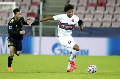 Jens-Lys Cajuste er testet positiv for covid-19 og misser aftenens kamp mod Ajax Amsterdam. Foto: Tom Laursen