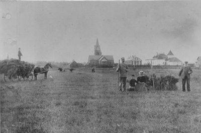 Herning Kirke set fra nord dateret cirka 1895. Foto: Lokalhistorisk Arkiv Herning