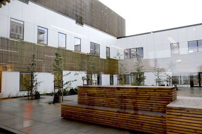 Gårdhaverne ved den psykiatriske afdeling af sygehuset i Gødstrup er anlagt. Med en ny fondsdonation kan de udvikles yderligere til gavn for patienterne. Foto: Henrik Ole Jensen