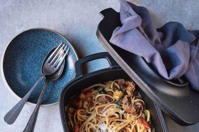 Pasta med chorizo. Foto: David Bering/Montgomery