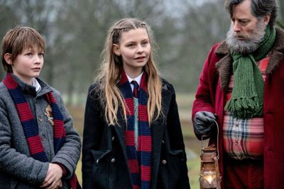 Bertil Smith, Ella Testa Kusk og Martin Buch medvirker i »Julemandens Datter 2 - Jagten på Kong Vinters krystal«. Foto fra filmen