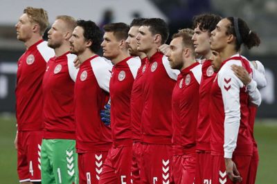 Det danske landshold vil søndag aften sende et klart signal om, hvordan spillerne ser på den omdiskuterede VM-vært Qatar. Foto: Ritzau Scanpix