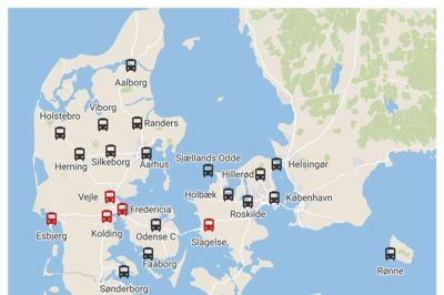 I april har Kombardo-Expressen, som er et samarbejde mellem Molslinjen og Herning Turist udvidet med 25 nye ruter og 5 nye destinationer. Datawrapper-grafik: Tobias Tange Jepsen