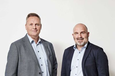 Kjeld Tygesen (t.v.), administrerende direktør i Alpi Danmark og Morten H. Nielsen administrerende direktør i Alpi Air & Sea kalder 2025 for et turbulent år med et stabilt resultat trods nedgang i indtjeningen