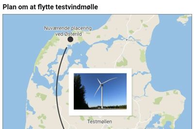 Der er begrænsede pladser i testcentret for vindmøller i Østerild, og Siemens Gamesa vil derfor gerne pille en eksisterende mølle ned for at give plads til en ny. Men den »gamle« er stadig en topmoderne mølle med mange års testmuligheder i sig, og derfor har Siemens Gamesa og Uhre Windpower sammen ansøgt Ikast-Brande Kommune om at flytte møllen til en ny placering nær Brande. Vindmøllen på det indsatte foto er den konkrete mølle. Datawrapper-grafik: Thomas Vang Nielsen