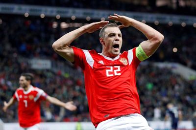Det danske landshold gør klogt i at holde et vågent øje med Artem Dzyuba. Den 32-årige angriber scorede hele ni mål i EM-kvalifikationen, og han er blevet topscorer i den russiske liga i de seneste to sæsoner. Foto: Ritzau Scanpix