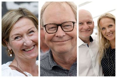 Gitte Hornshøj, Ulrik Wilbek og Claus og Christina Hembo var blandt dem, der delte gode borgmester-anekdoter til Krarups afskedsreception. Foto: Henrik Ole Jensen