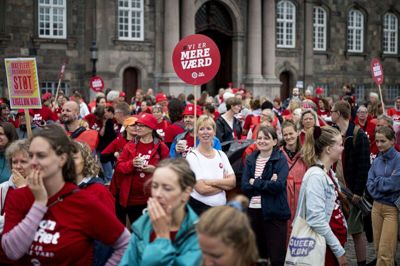 Yderligere 700 sygeplejersker vil fra 10. august slutte sig til deres strejkende kolleger, oplyser Dansk Sygeplejeråd. Foto: Ida Guldbæk Arentsen/Ritzau Scanpix