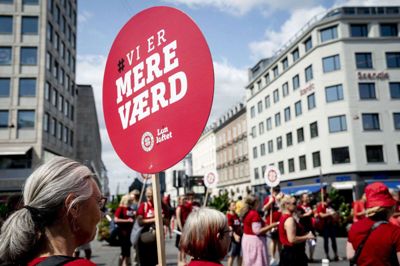 Flere af landets sygeplejersker har strejket den seneste tid. Foto: Emil Helms/Ritzau Scanpix