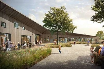 Kong Gauers Gård hedder projektet, hvor man vil kombinere et plejecenter og en daginsitition. Illustration: Vejle Kommune