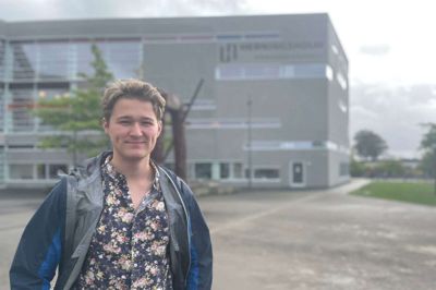 3. g’eren Mathias Sandbæk Olsen glæder sig over, at man som 3. g’er kan lykkes med at få så meget opbakning til et borgerforslag. Foto: Martin Hove Thomsen