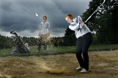 Kvinderne i Trehøje Golfklub har i forvejen deres eget kvindehold, som træner sammen en gang om ugen. Foto: Henrik Ole Jensen