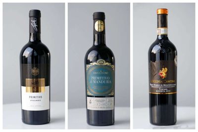 Der var vin i lange baner, da Årets Julevin skulle kåres - her tre af kandidaterne. Foto: Henrik Ole Jensen