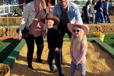 Familien var på bedste Texas-manér for nylig til Houston Rodeoshow, som varer en måneds tid. Foto: Privatfoto