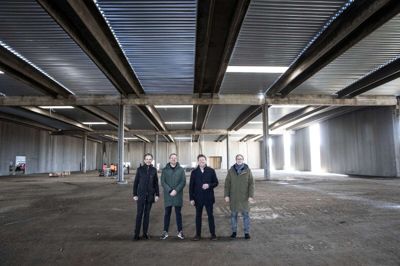 De fire medejere i DK Company er - fra venstre mod højre - Søren Lauritsen, Kasper Philipsen, Jens Poulsen og Jens Obel. Foto: Tom Laursen.