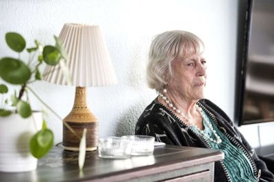 97-årige Ellen von Zeipel flyttede for fire måneder siden ind på Friplejehjemmet i Ørnhøj efter at have boet over 70 år i Sverige. Foto: Tom Laursen