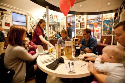 Søndag er sidste dag med de karateristiske røde balloner hos Bone´s. Foto: Arkivfoto