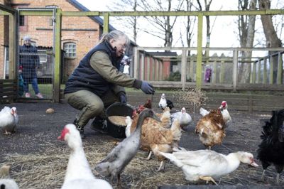 Bondegården i Brande er et af de fem lokale projekter, som Bestseller tilgodeser via Brande-puljen. Majbrit Gasbjerg udtrykker stor glæde over »julegaven«. Foto: Tom Laursen