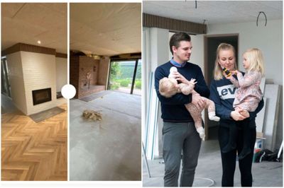 Familien Juhl Munk-Hansen havde travlt fra begyndelsen, da de overtog huset på Tværtoften, for de ville gerne nå at komme et langt stykke vej med nedrivningen, inden Josefine meldte sin ankomst. Hun kom til verden 14 dage efter, at de overtog det hus, som nu danner rammen om deres familieliv. Foto: Malene Tswai